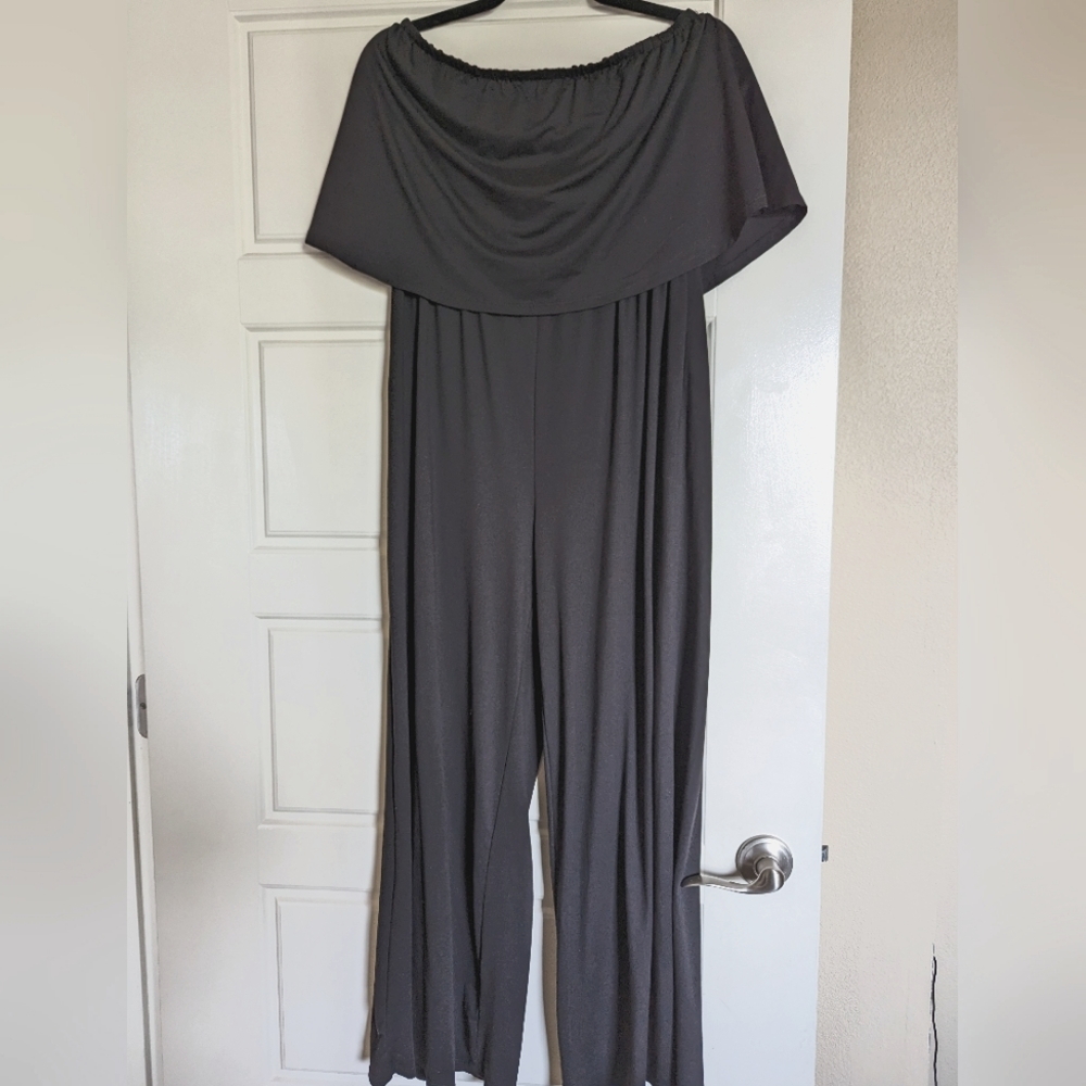 Black sleeveless jumpsuit